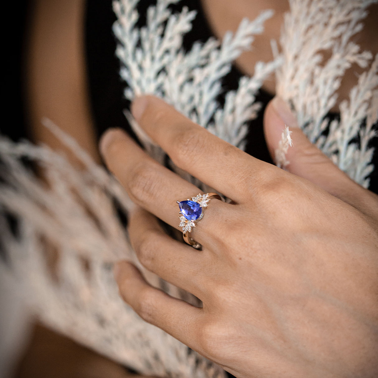 Tanzanite and Diamond Snow Queen ring in 14ct Gold and Platinum