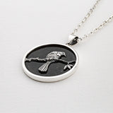 Black Pounamu Celestial Tui pendant in Sterling Silver