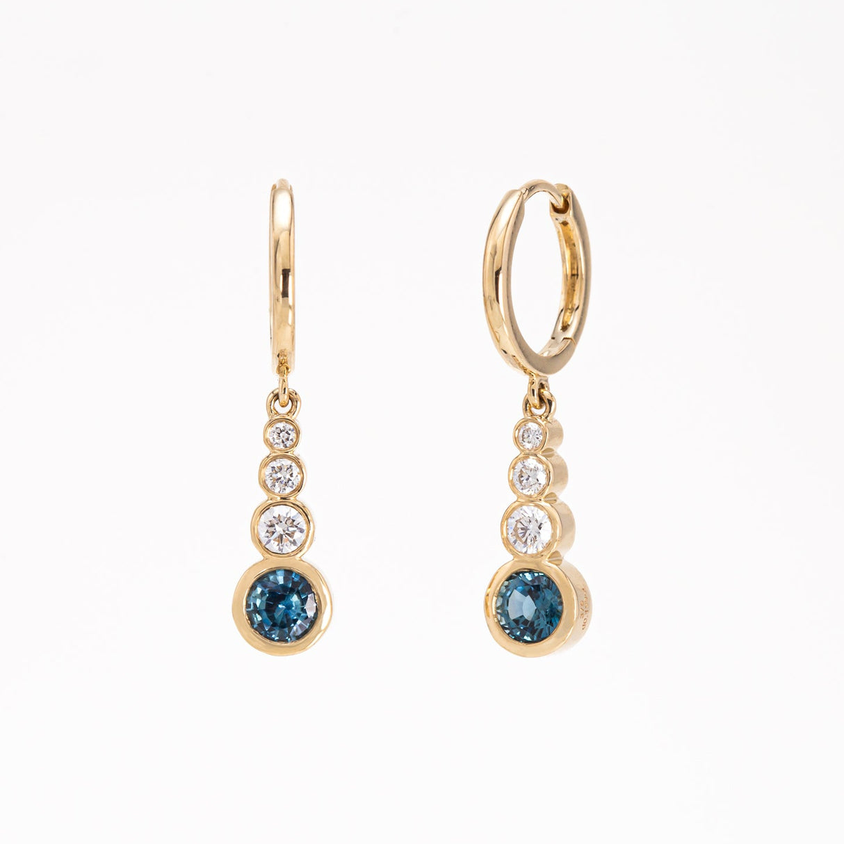 Blue Sapphire and Diamond Droplet Earrings