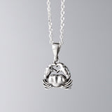 Crab Romance Charm necklace in Sterling Silver