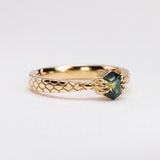Teal Sapphire Dragon Claw Ring