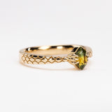 Golden Green Bicolour Sapphire Dragon Claw Ring