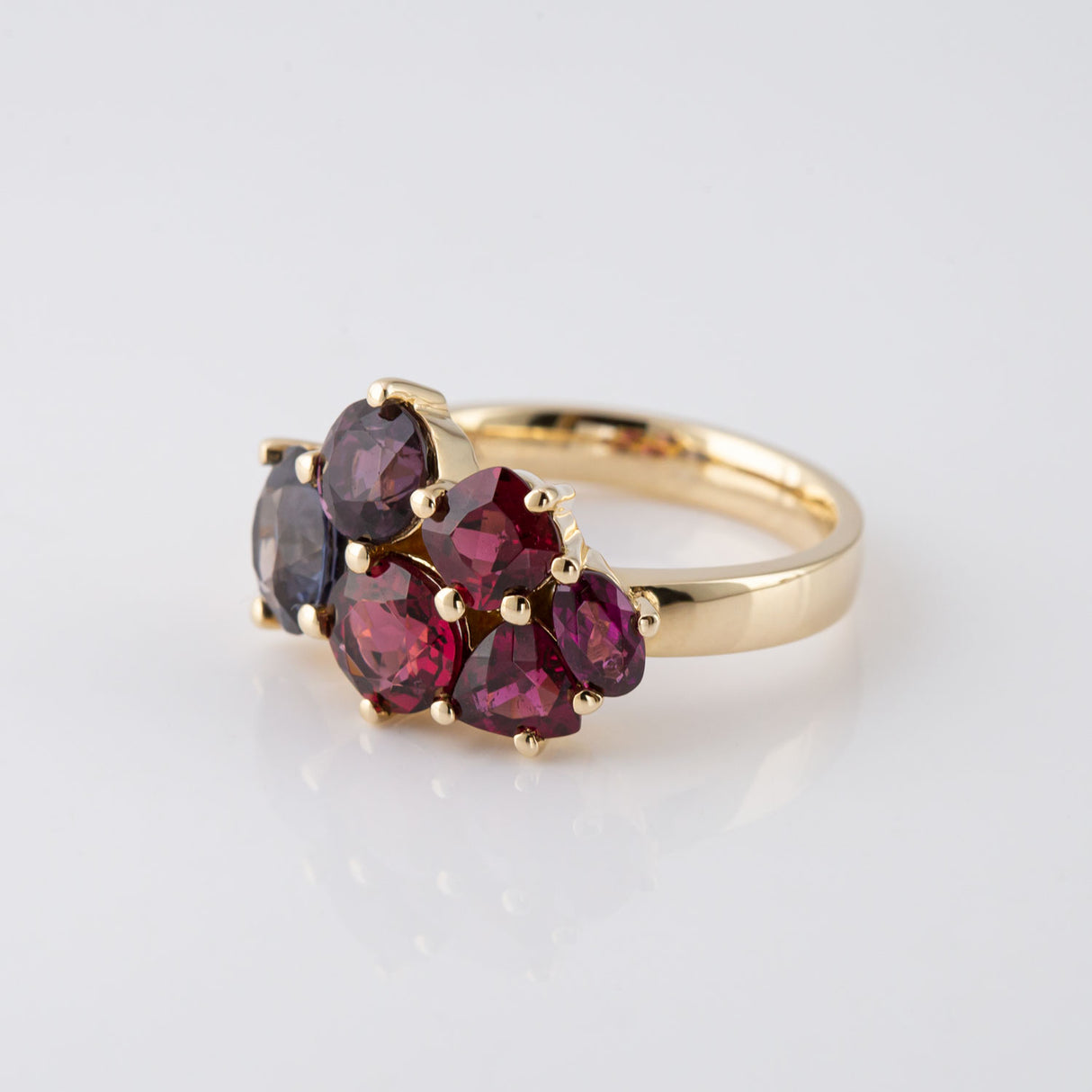 Forbidden Fruit Cluster ring in 9 carat Gold