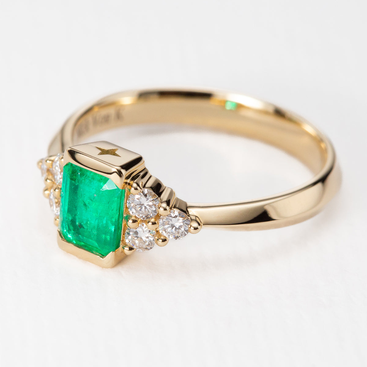 Gaia Lady of the Lake Ring in Emerald