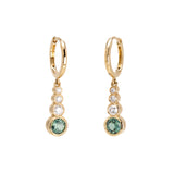 Green Sapphire and Diamond Droplet Earrings