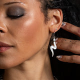 Viper Earrings in Mother of Pearl