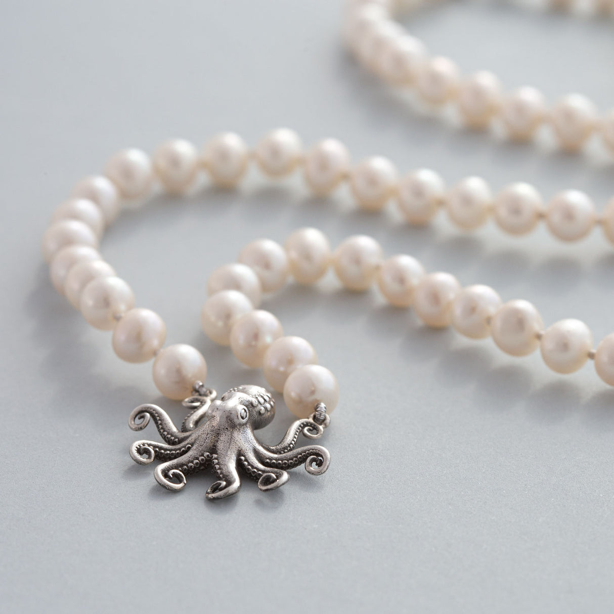 Mini Kraken Octopus Pearl Necklace