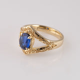 1.47 ct Blue Kyanite Cernunnos ring in 9 carat Gold