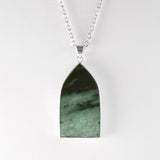 Gothic Pendant in Sterling Silver with Pounamu