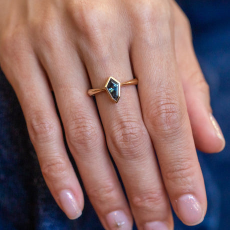 Sapphire Shield Ring