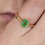 1.57 Tsavorite Seahorse Romance ring in 18 carat Gold