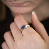 1.41 carat Purple Sapphire Octagonal Signet ring in 9 carat Gold