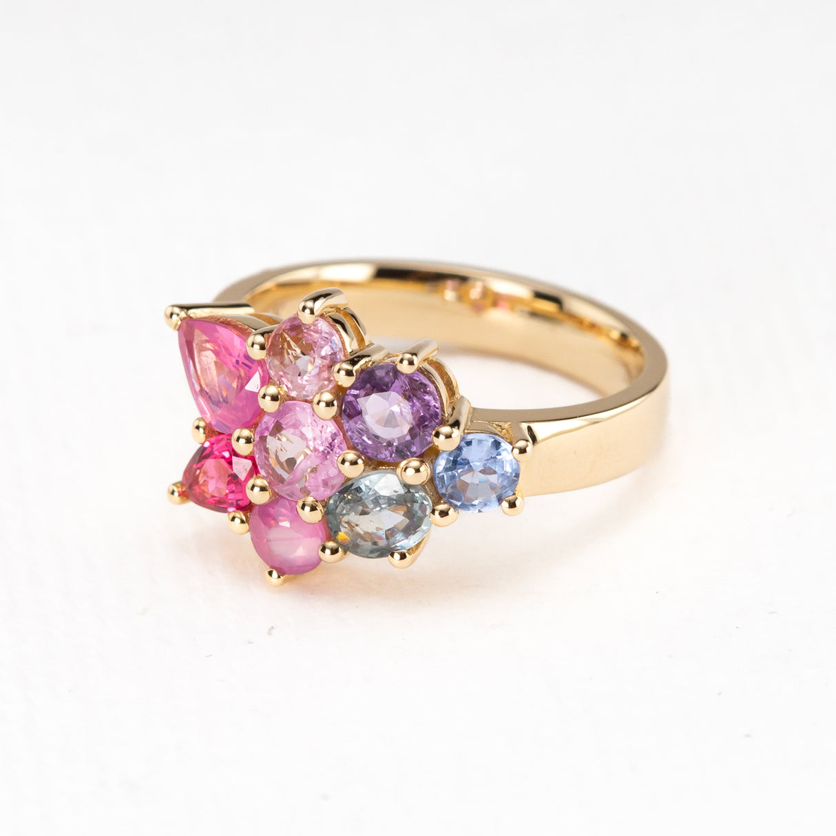 Fallen Petals Ring with Spinel & Sapphires