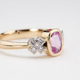 Pastel Pink Sapphire Kiss Kiss Ring