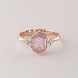 Candyfloss ring with Pink Sapphire and Diamonds in 9 carat Pink Gold