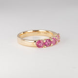 Pink Ombré Sapphire Heart Claw Ring