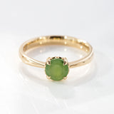 Baby Dewdrop ring with Pounamu in 9 carat Gold