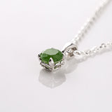 Baby Dewdrop pendant with Pounamu in Sterling Silver