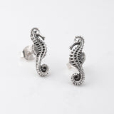 Seahorse Stud Earrings in Sterling Silver