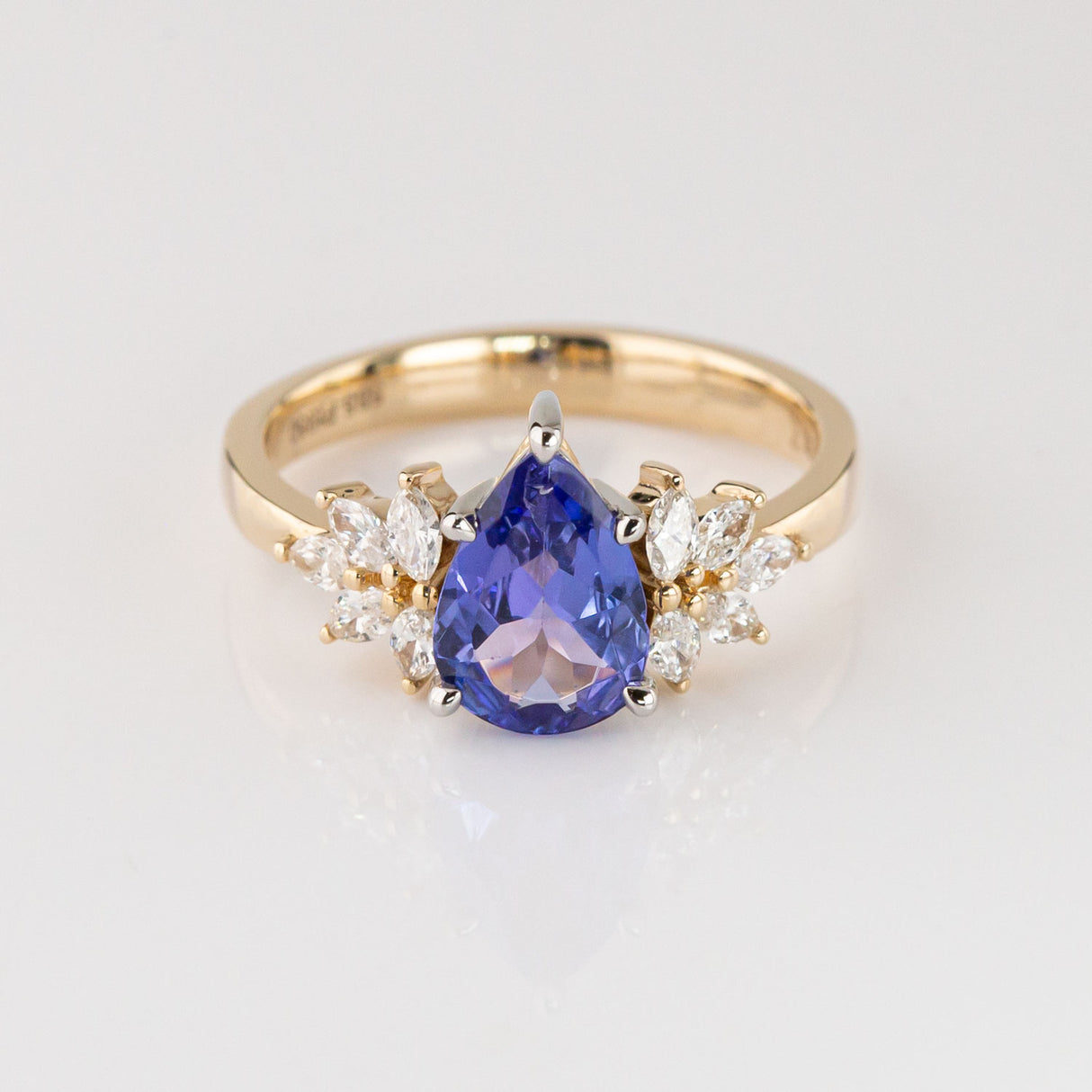 Tanzanite and Diamond Snow Queen ring in 14ct Gold and Platinum