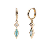 Starry Blue Zircon and Diamond Earrings