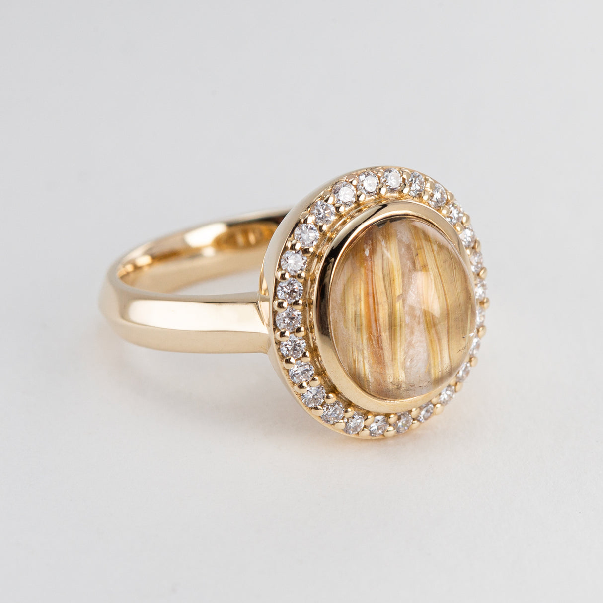 Sun Seeker Rutile Quartz Halo Ring