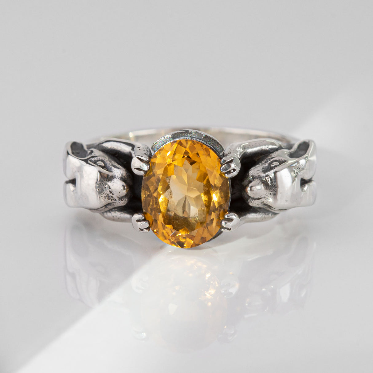 Lucky Bunny ring with Citrine in Sterling Silver