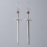 Garnet Sacred Blades Earrings