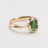 Green Tourmaline Spiral Ring