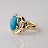 Turquoise Egyptian Fox ring in 9 carat Gold