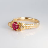 1.10 carat Red/Pink Sapphire Double Rising Cobra ring in 9 carat Gold