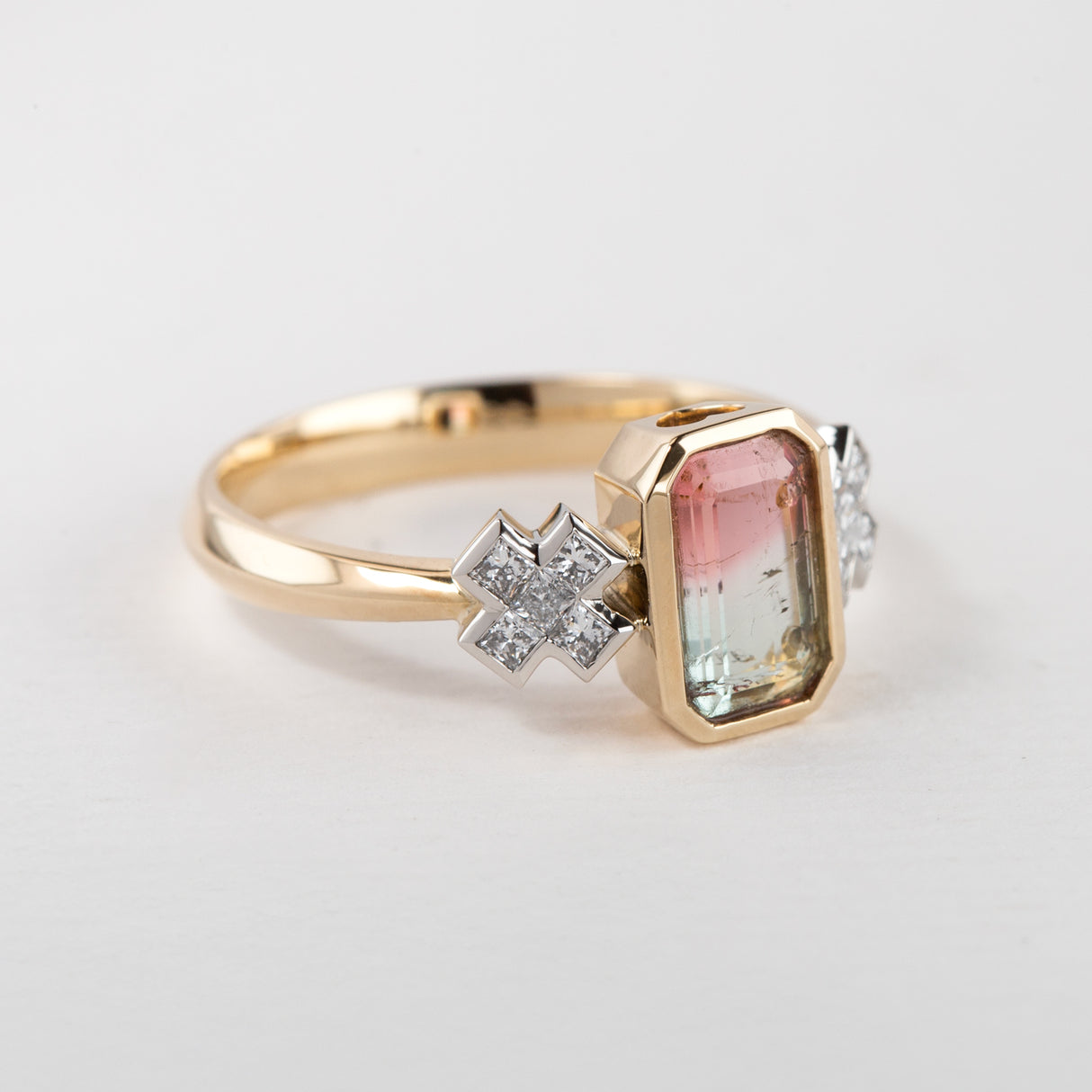 Watermelon Kiss Kiss Ring with Diamonds