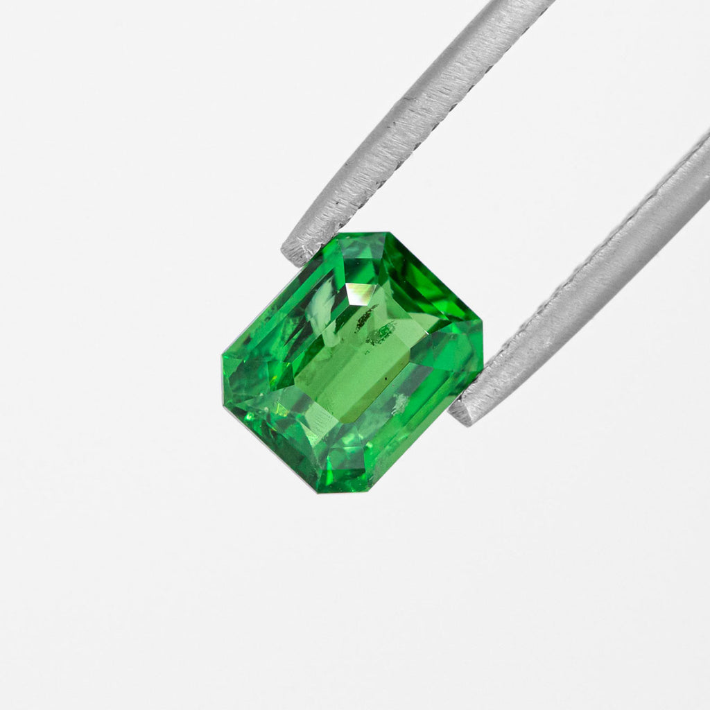 Luminous Green Tsavorite Emerald cut 2.07 carats