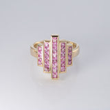 Pink Sapphire Manhattan ring in 9 carat Gold