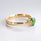 Apple Green Tsavorite Baby Dragon Claw ring in 9 carat Gold