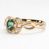 Forest Green Sapphire Nymphia Ring