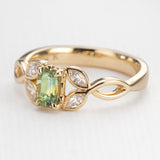 Lime Green Sapphire Nymphia Ring