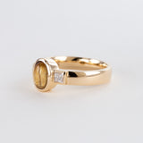 Glittery Rutile Quartz Memories Ring in Gold with Diamonds