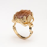 Golden Rutile Quartz Bonsai Ring