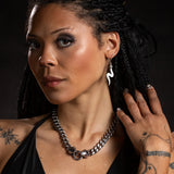 Viper Earrings in Mother of Pearl