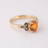 1.70 carat Mandarin Garnet Deco ring in 14 carat Gold