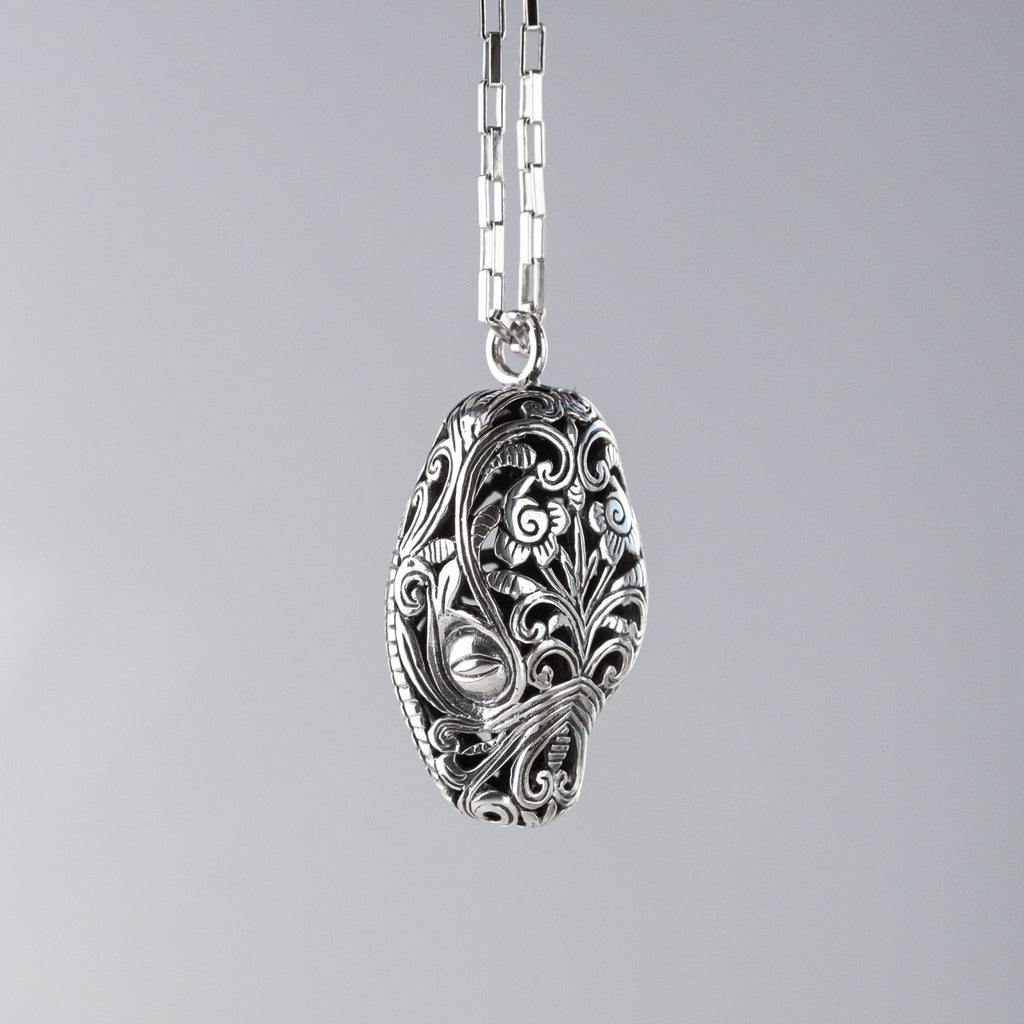 Mexican Snake Head Pendant in Sterling Silver