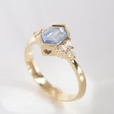 1.50 carat Misty Blue Sapphire and Diamond Lady of the Lake ring in 9 carat Gold