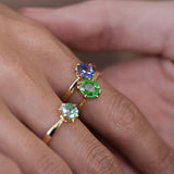 1.57 Tsavorite Seahorse Romance ring in 18 carat Gold