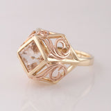 Midsummer Night's Dream ring with Pink Topaz in 9 carat Pink and Yellow Gold