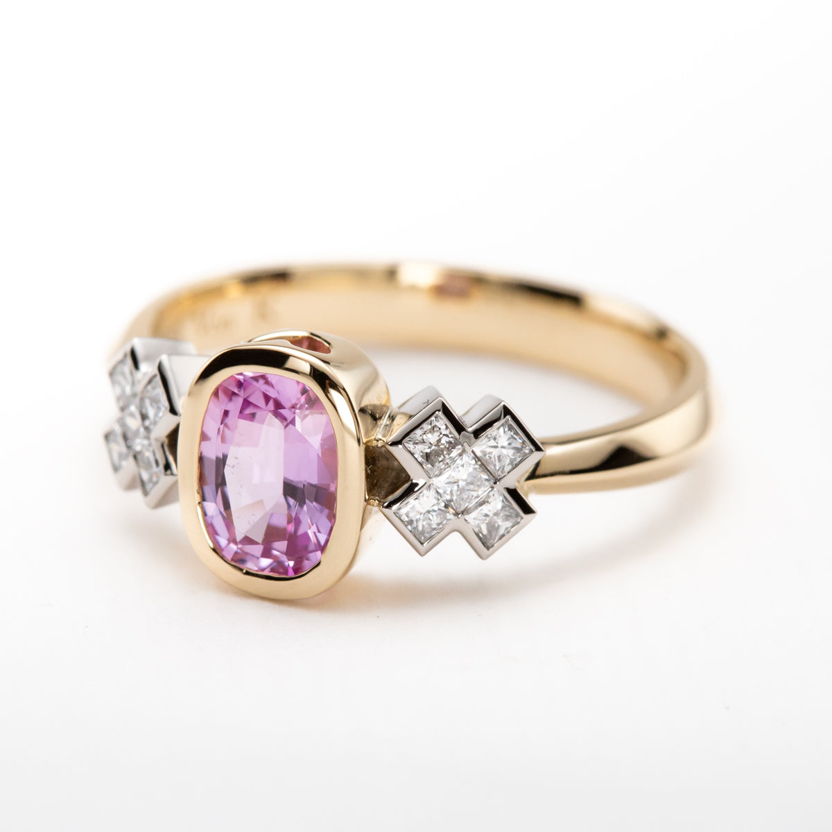 Pastel Pink Sapphire Kiss Kiss Ring