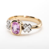 Pastel Pink Sapphire Kiss Kiss Ring