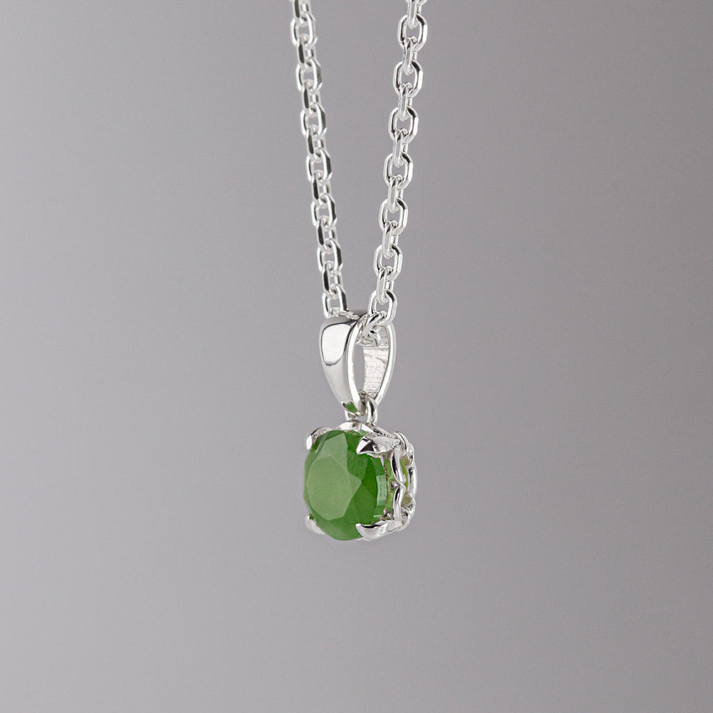 Baby Dewdrop pendant with Pounamu in Sterling Silver