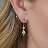 Starry Blue Zircon and Diamond Earrings