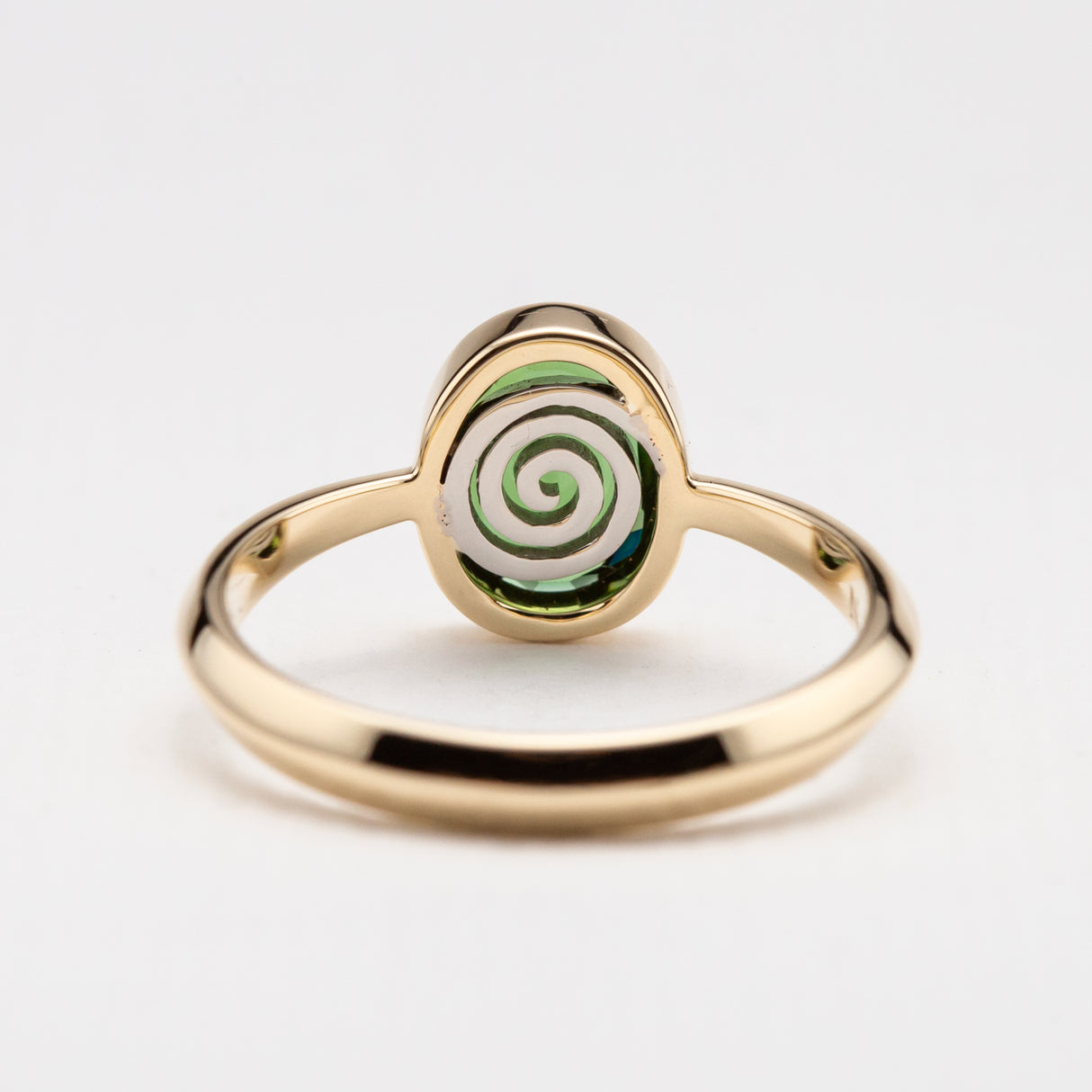 Green Tourmaline Spiral Ring